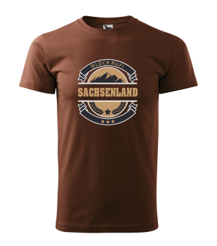 T-Hemd Glück Auf Sachsenland braun, lieferbar in S-3XL